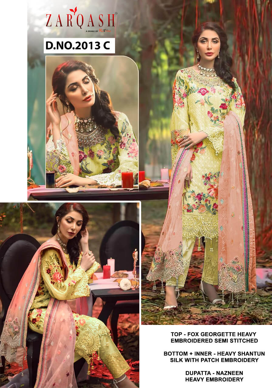 PAKISTANI SUITS D NO 2013C BY KHAYYIRA